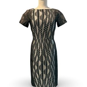Antonio Marras Black and Grey Geometric Midi Dress size 40